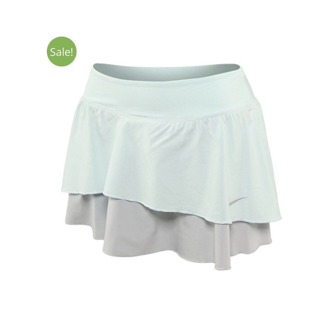 Nike Dri-FIT Ruffle Skort Women Medium Mint Green‎ Grey Tennis Golf Athletic
